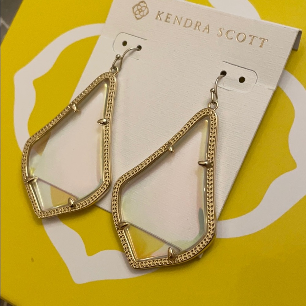 Alexandra Statement Earrings Clear Iridescent - image 3